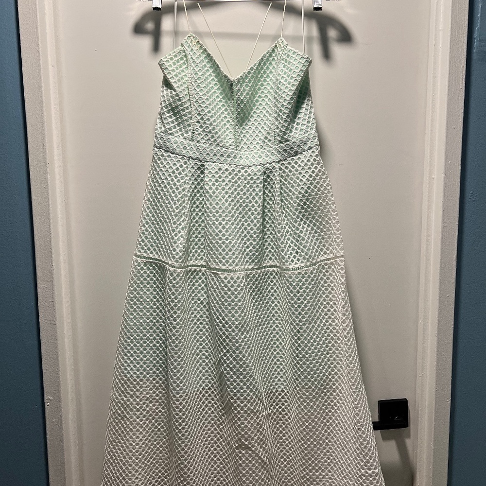 Top Shop Mint green with a white overlay dress